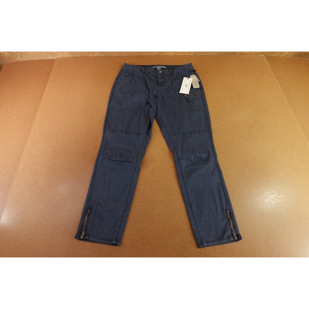 Marrakesh Womens Size 27/S Navy Blue Mid Rise Slim Leg Zipper Ankle Pant NWT